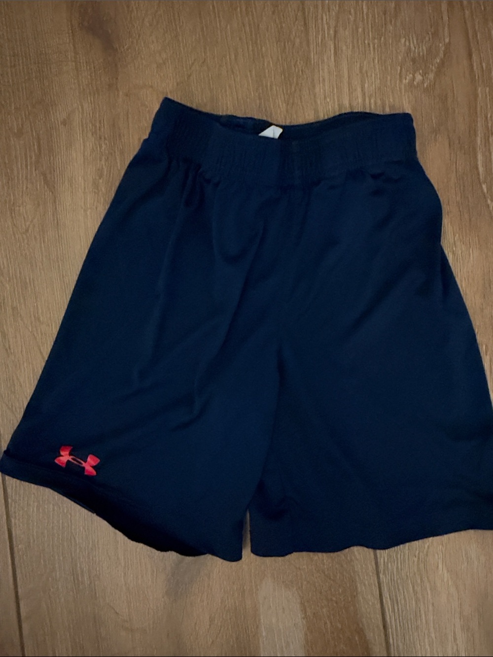 Under Armour Navy Shorts with Red Logo - Kids
